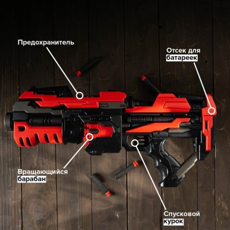 Automatic blaster Rotor Gun, shoots soft bullets, works from batteries-1