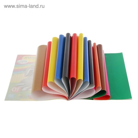 Color A4 paper, 18 sheets, 10 colors "Raccoon crumb", magical (gold + silver), newspaper, on the bracket-5