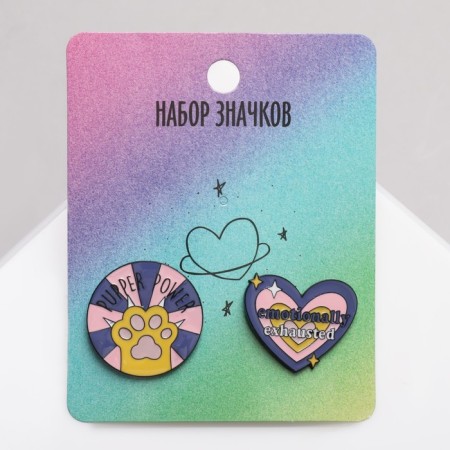 Set of icons (2 pcs.) "Emotions", colored in ferrous metal-1