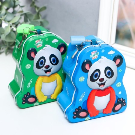 Piglet Metal "Little Panda" with a lock and keys mix 10x5x8.5 cm