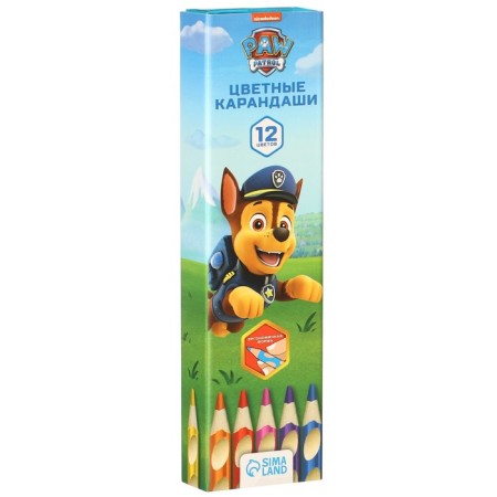 Colored pencils, 12 colors, trihedral, puppy patrol-1