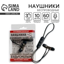 Wireless magnetic headphones with a microphone 