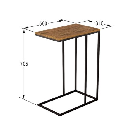 Table AGAM, 500x310x705, American oak/black-1