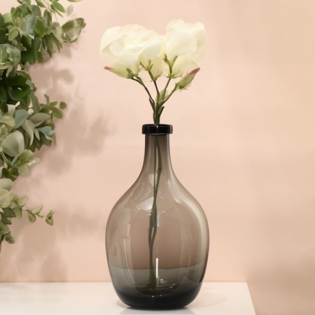 Vase for flowers bottle "Surmna" from transparent gray glass 29 x 16 x 16 cm-3