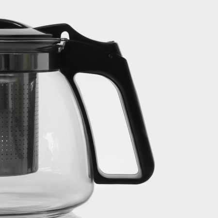 Teapot glass tender “Illusion”, 900 ml, with metal sieve-3