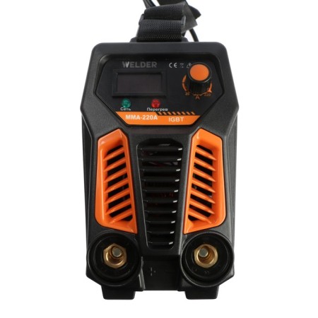 Welder MMA-220A LCD welding machine, 5 kW, 20-220 A, 1.6-4 mm, LCD display, 2 cables-3