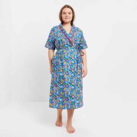 Women's bathrobe "Solvere", green/blue mix, size 52
