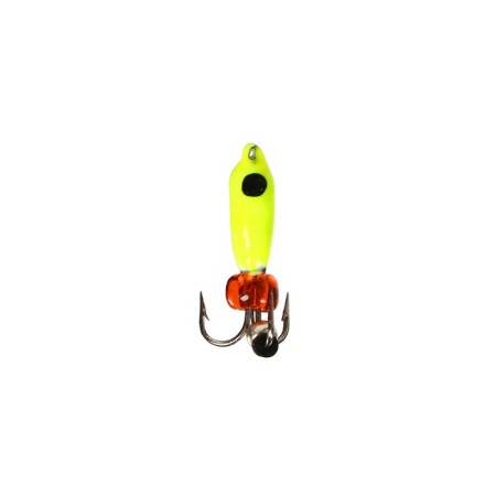 Mormyshka Chertik Lime, black eyes + beads, weight 1 g-1