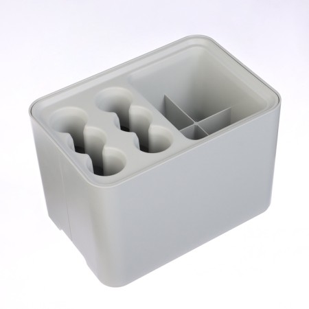 Umbrella stand, plastic, 6 round, 4 square departments, 18 × 18 × 26.5 cm, gray-5