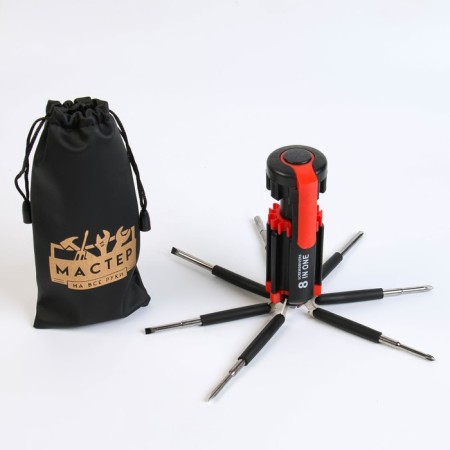 The lantern is multifunctional, multitul 8 in 1 "Master for all hands", 6led, 7 screwdrivers, 4x10 cm