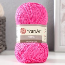 Пряжа "Etamin" 100% акрил 180м/30гр (460 яр. розовый)