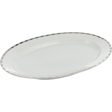 Opal oval dish, “platinum plates” decor, 36 cm