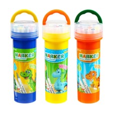 A set of markers, bilateral, cysteres/bulletvid tips, 12 colors, in a plastic tube