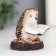 Polystone souvenir "Hedgehog on a stump - reading" 5.2x4.3x4.6 cm