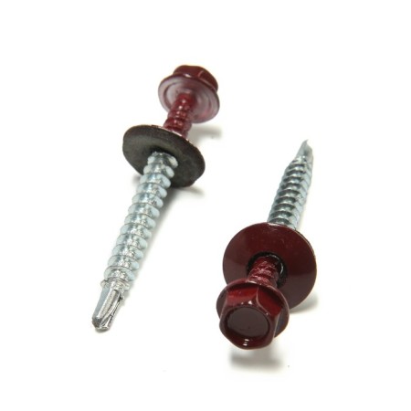 Roofing screws 4.8x50 mm, RAL3005 BORND color, 150 pcs.-2