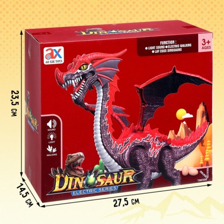 Dinosaur "Dragon", light and sound effects, works from batteries-9