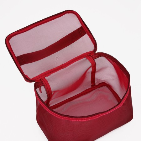 Cosmetic bag with lightning, burgundy color-2