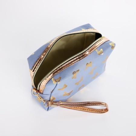 Cosmetic bag with lightning, blue color-2