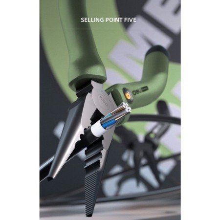 Deli pliers "Home Series Green", elongated, handle made of softtach plastic, 160 mm-2