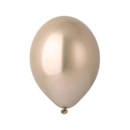 Latex ball 14 ", chrome Glossy, set 12 pcs., Golden color