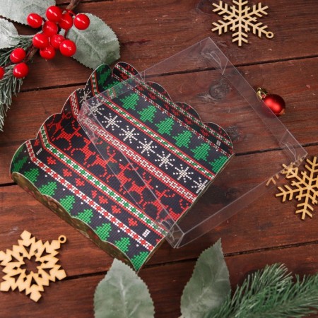 Bearbox, confectionery packaging, "Christmas tree decorations", 12 x 12 x 3 cm, New Year-6