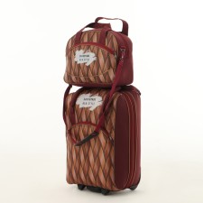 Small 37 l (s) suitcase with a Sacvoyage bag, lightning department, external pocket, extension, burgundy color