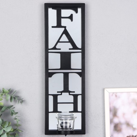 Climber Plastic, glass for 1 candle "Reflection" D-4 cm black 8x12x41 cm-1