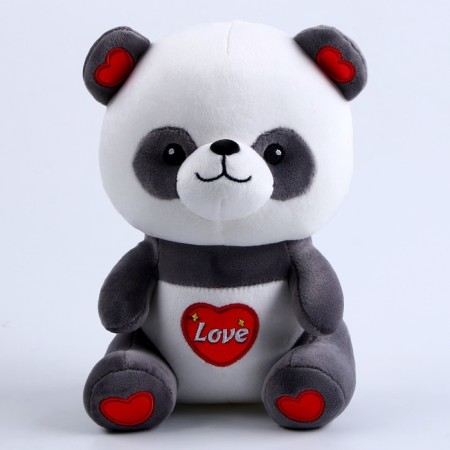 Soft toy "panda", size 22 cm, gray-white color-3