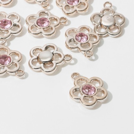 Suspension "Flower" (set 10 pcs.), Lilac color in gold
