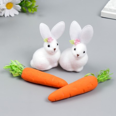 Souvenir "Bunny with carrots" set 4 pcs 15x18 cm mix