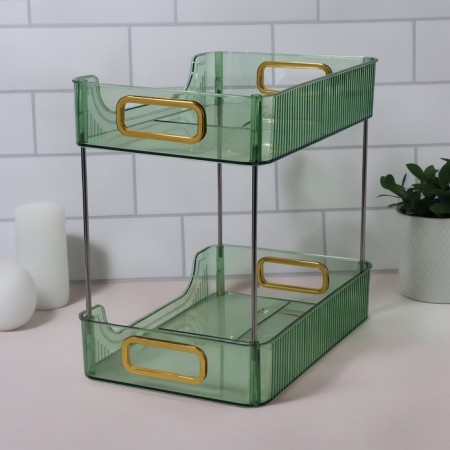 Organizer 2-level 31*20*29cm green/gold to/corner nakl QF-4