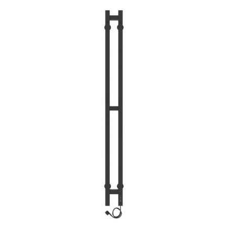 Two electric heated towers Laris Prime ChKCh, 80x1200 mm, 2 crossbars, right, black