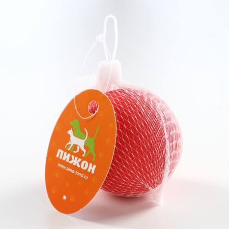 Toy "whole -lit ball" large, 7 cm, rubber, red-2