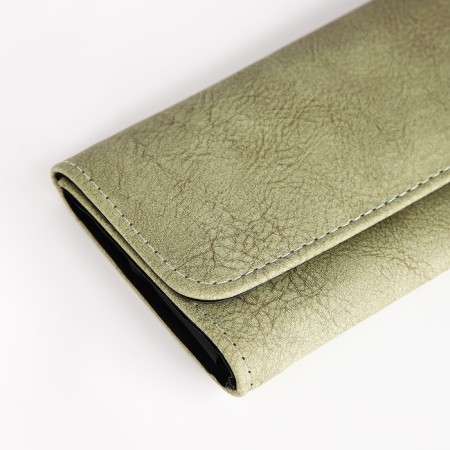 Women's wallet on the button, green color-2