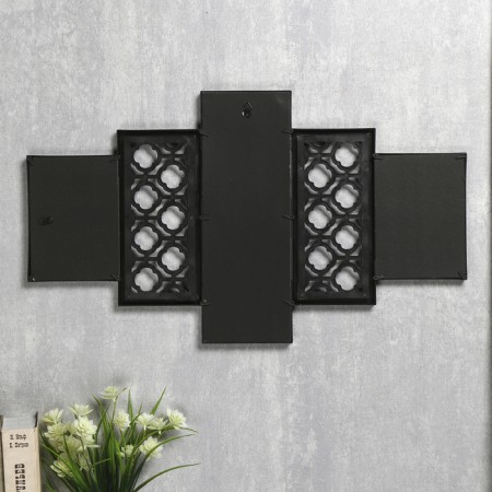 Photo frame plastic in 4 photos 10x15 cm "pattern" black 35x62x2 cm-3