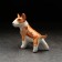 Porcelain figurine "Bulsterier in the rack", white-red, 7x5x6 cm