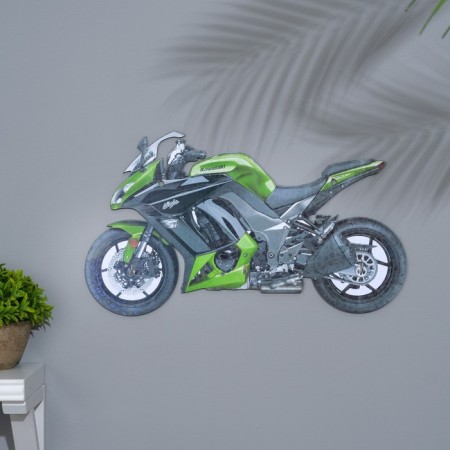 Key on the wall green motorcycle, 40x22.5x0.5 cm-2