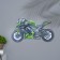 Key on the wall green motorcycle, 40x22.5x0.5 cm