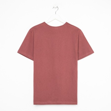 T -shirt male print, brick color, size 46-5