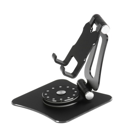 A phone stand, adjustable, folding, 360 ° rotation, metal, black-2