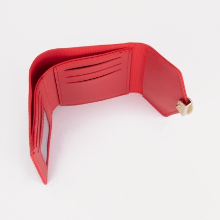 Women's wallet on the button, red color-2