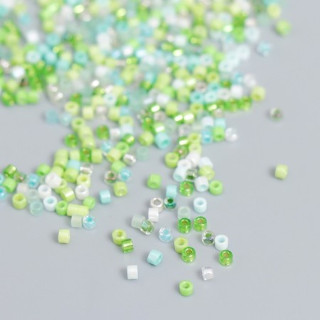 Glass bead 12/0 "mother-of-green assorted" 10 g-1