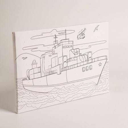 Picture on numbers for children "Warship", 20 x 30 cm-3