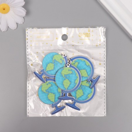 Decor for creativity tree "Globe" set of 5 pcs 4.5x3.3x0.3 cm-3