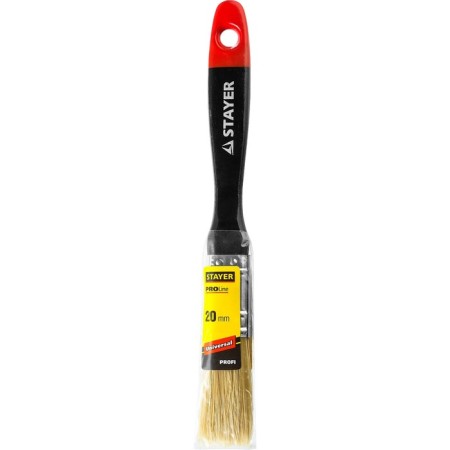 Brush flat Stayer Universal 0104-020, natural bristles, wooden handle, 20 mm, 3/4-1