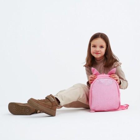 Baby backpack for girls with sparkles "Bunny", Removable elements, 27x23x10 cm-11