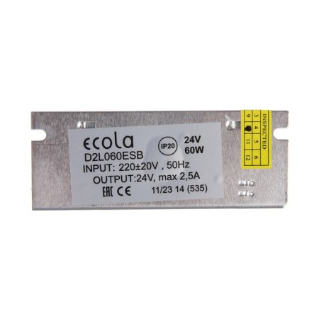 Ecola power supply for 24 V LED tape, 60 watts, IP20-2