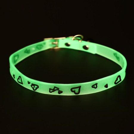 A collar glowing in the dark, "delicate hearts" (fluorescent), 30 x 1 cm, Osh 19-26 cm, mix-7