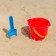Hape sandbox toys, red bucket and blue scoop