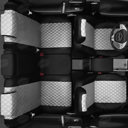 Auto-Cherkhly for Nissan Terrano 3 from 2017-n., Jeep, with perforation, eco-leather, light gray, black-7